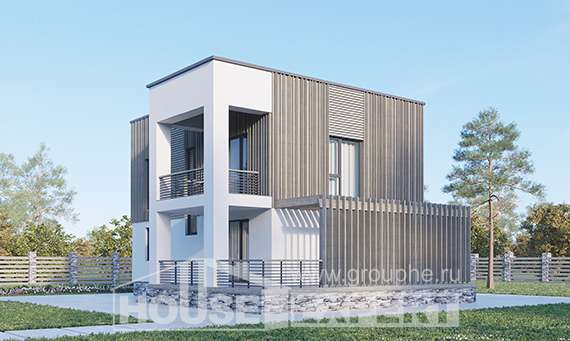 150-017-П Проект двухэтажного дома, бюджетный домик из блока Севастополь, House Expert