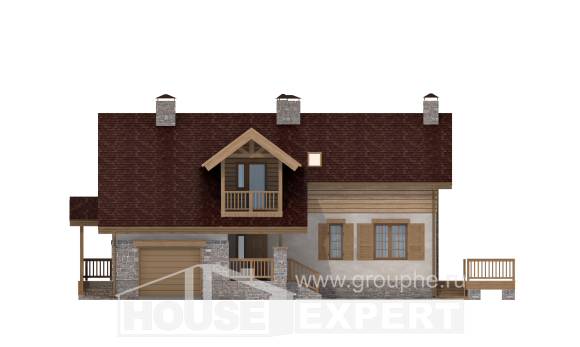 165-002-П Проект двухэтажного дома с мансардой и гаражом, компактный дом из газобетона Севастополь, House Expert