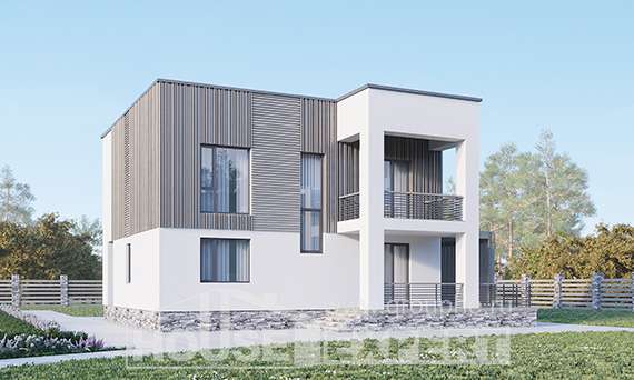 150-017-П Проект двухэтажного дома, небольшой домик из газосиликатных блоков Севастополь, House Expert