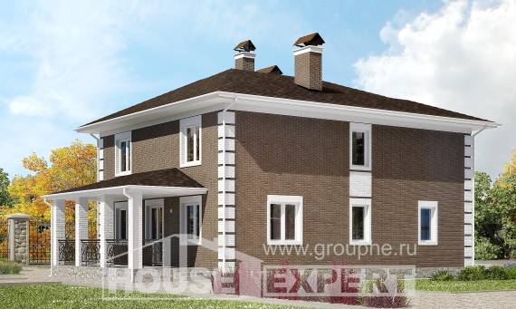 185-002-П Проект двухэтажного дома, недорогой загородный дом из блока Севастополь, House Expert