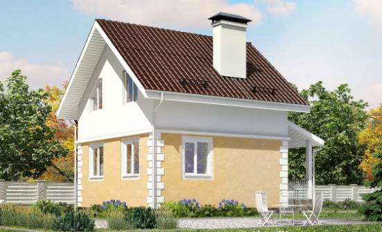 070-002-П Проект двухэтажного дома с мансардой, эконом дом из пеноблока Севастополь | Проекты домов от House Expert