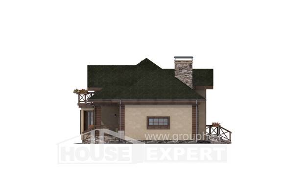 180-010-П Проект двухэтажного дома с мансардным этажом, гараж, простой загородный дом из газобетона Севастополь, House Expert