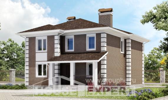 185-002-П Проект двухэтажного дома, современный домик из газосиликатных блоков Севастополь, House Expert