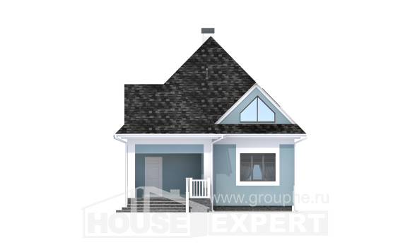 110-001-Л Проект двухэтажного дома с мансардным этажом, бюджетный загородный дом из бризолита Севастополь, House Expert