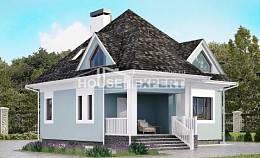 110-001-Л Проект двухэтажного дома мансардой, бюджетный загородный дом из теплоблока Севастополь, House Expert