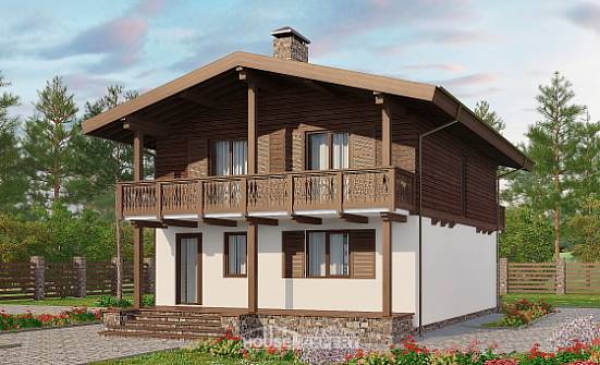 150-016-Л Проект двухэтажного дома мансардой, уютный домик из твинблока Севастополь | Проекты домов от House Expert