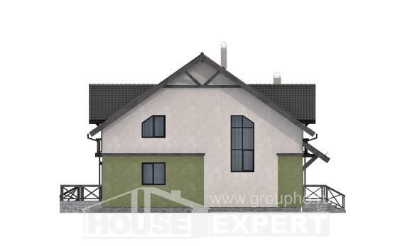 120-003-П Проект двухэтажного дома мансардой, бюджетный загородный дом из газобетона Севастополь, House Expert