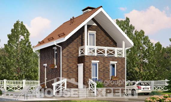 045-001-Л Проект двухэтажного дома мансардный этаж, простой дом из керамзитобетонных блоков Севастополь, House Expert