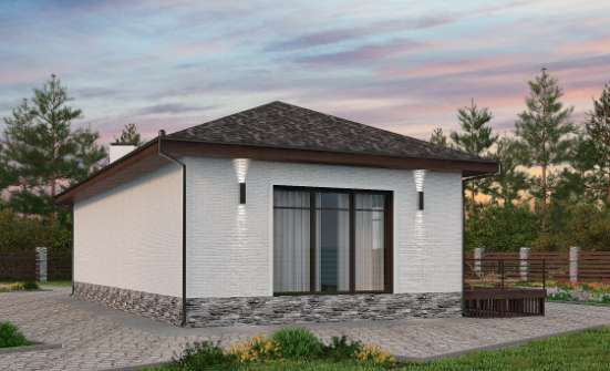 145-001-Л Проект бани из теплоблока Севастополь | Проекты одноэтажных домов от House Expert