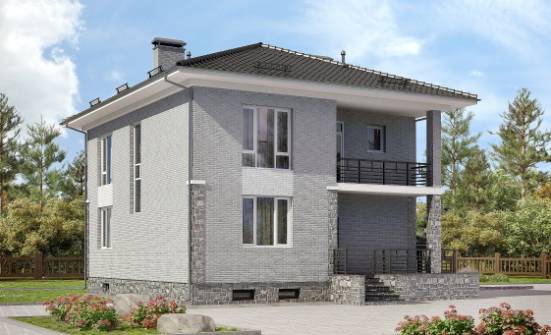 275-004-П Проект трехэтажного дома и гаражом, уютный дом из кирпича, Севастополь
