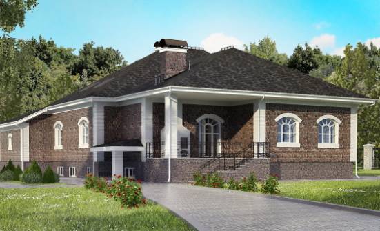 490-001-П Проект трехэтажного дома с мансардой, гараж, красивый коттедж из кирпича, Севастополь
