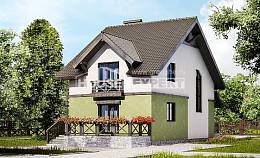 120-003-П Проект двухэтажного дома мансардой, красивый коттедж из газобетона Севастополь, House Expert