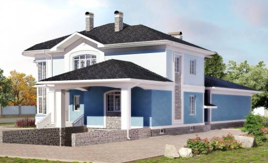 620-001-П Проект трехэтажного дома и гаражом, просторный дом из пеноблока Севастополь | Проекты домов от House Expert