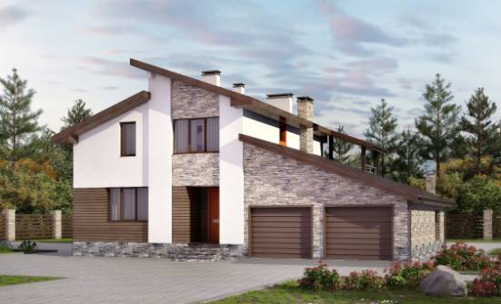 240-004-П Проект двухэтажного дома мансардой, гараж, уютный коттедж из твинблока Севастополь | Проекты домов от House Expert