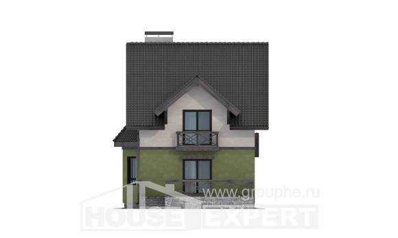 120-003-П Проект двухэтажного дома мансардой, недорогой дом из теплоблока Севастополь, House Expert