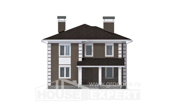 185-002-П Проект двухэтажного дома, доступный коттедж из керамзитобетонных блоков Севастополь, House Expert