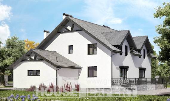 290-003-П Проект двухэтажного дома с мансардой, большой загородный дом из пеноблока Севастополь, House Expert