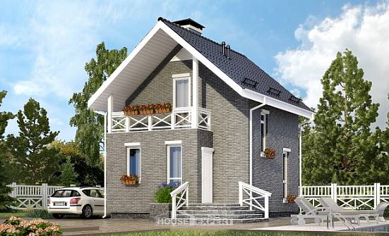 045-001-П Проект двухэтажного дома мансардой, простой загородный дом из арболита Севастополь | Проекты домов от House Expert