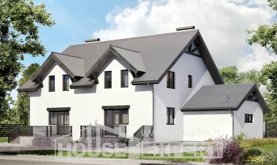 290-003-П Проект двухэтажного дома с мансардой, современный домик из пеноблока Севастополь, House Expert