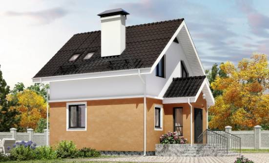 070-001-Л Проект двухэтажного дома с мансардой, махонький дом из блока Севастополь | Проекты домов от House Expert