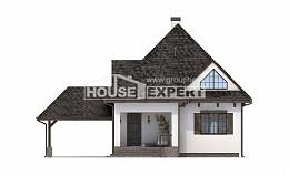 110-002-Л Проект двухэтажного дома мансардой и гаражом, классический загородный дом из твинблока Севастополь, House Expert