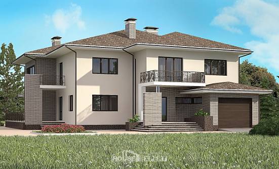 500-001-П Проект трехэтажного дома и гаражом, большой загородный дом из кирпича Севастополь | Проекты домов от House Expert