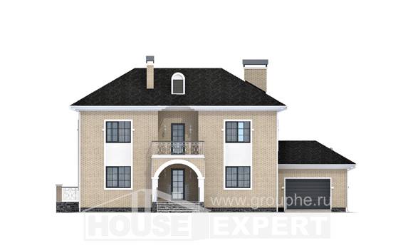 180-006-П Проект двухэтажного дома и гаражом, современный загородный дом из кирпича, Севастополь