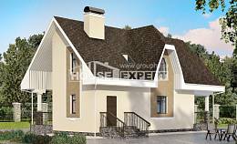 125-001-Л Проект двухэтажного дома мансардой, бюджетный загородный дом из пеноблока Севастополь, House Expert