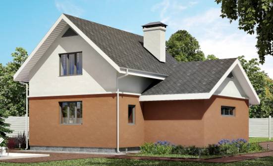120-002-Л Проект двухэтажного дома с мансардой и гаражом, простой дом из бризолита Севастополь | Проекты домов от House Expert