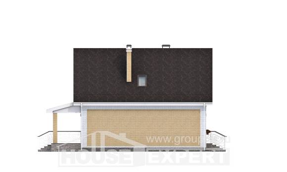130-004-П Проект двухэтажного дома с мансардным этажом, компактный дом из пеноблока, Севастополь