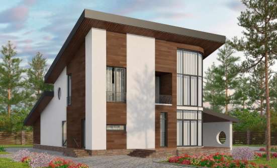230-001-П Проект двухэтажного дома с мансардным этажом, простой дом из кирпича Севастополь | Проекты домов от House Expert